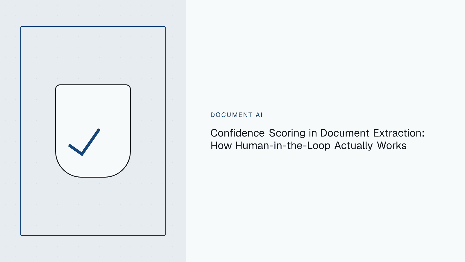 Diagram of extracted document fields splitting into a high-confidence automated path and a low-confidence human review path